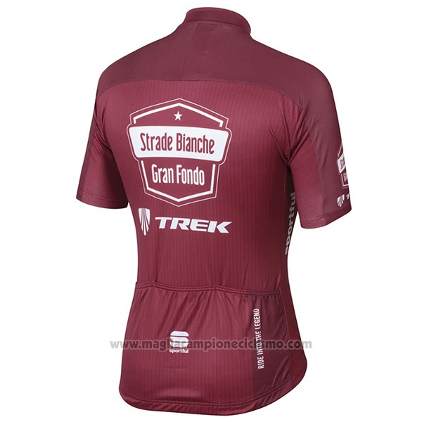 2017 Abbigliamento Ciclismo Strade Bianche Trek Rosso Manica Corta e Salopette